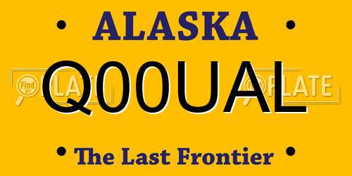 Q00UAL Alaska License Plate