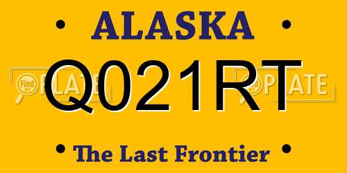 Q021RT Alaska License Plate
