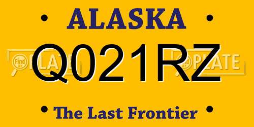 Q021RZ Alaska License Plate
