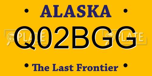 Q02BGG Alaska License Plate