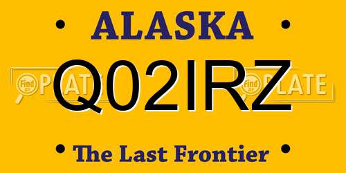 Q02IRZ Alaska License Plate