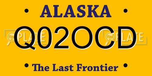 Q02OCD Alaska License Plate