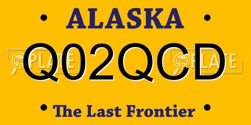 Q02QCD Alaska License Plate