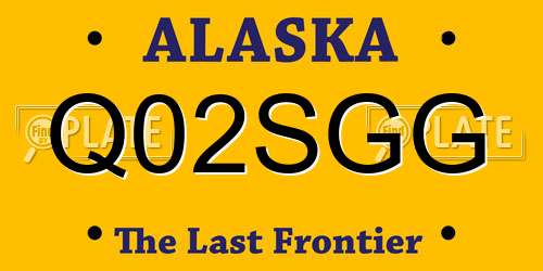 Q02SGG Alaska License Plate