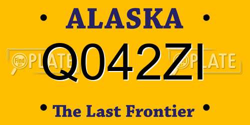 Q042ZI Alaska License Plate