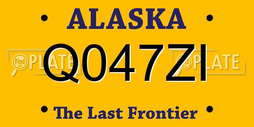 Q047ZI Alaska License Plate
