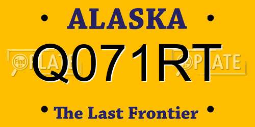 Q071RT Alaska License Plate