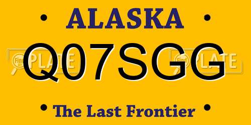 Q07SGG Alaska License Plate