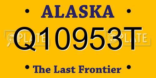 Q10953T Alaska License Plate