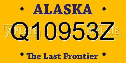 Q10953Z Alaska License Plate