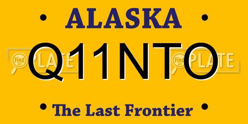 Q11NTO Alaska License Plate