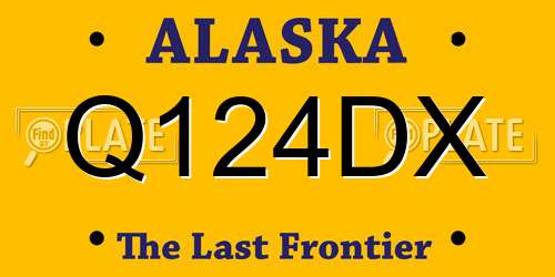 Q124DX Alaska License Plate