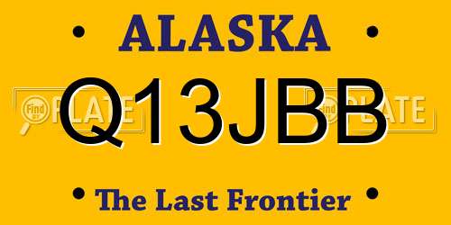 Q13JBB Alaska License Plate
