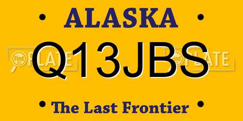 Q13JBS Alaska License Plate
