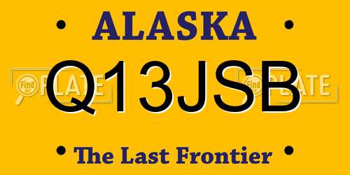 Q13JSB Alaska License Plate