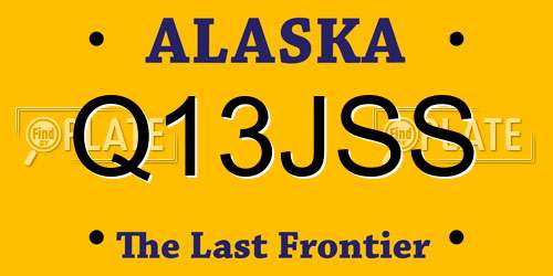 Q13JSS Alaska License Plate