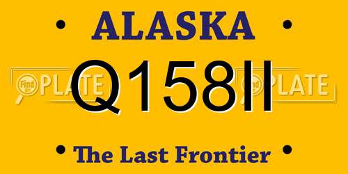 Q158II Alaska License Plate