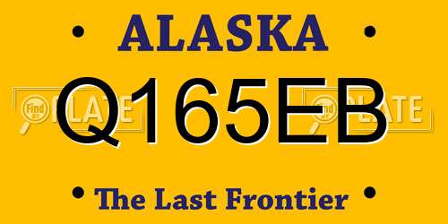 Q165EB Alaska License Plate