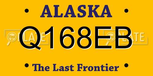 Q168EB Alaska License Plate