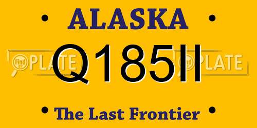 Q185II Alaska License Plate