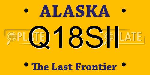 Q18SII Alaska License Plate