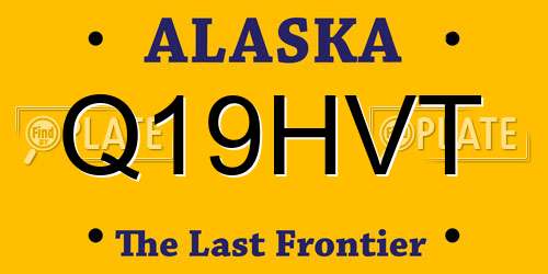 Q19HVT Alaska License Plate