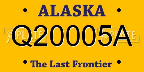 Q20005A Alaska License Plate
