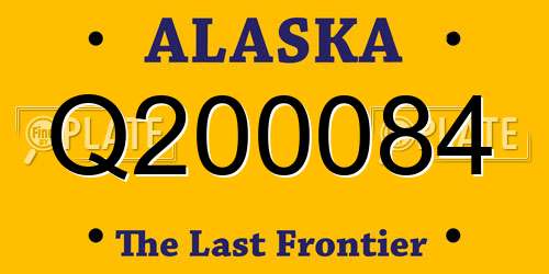 Q200084 Alaska License Plate