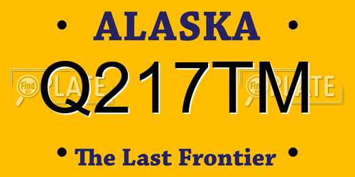 Q217TM Alaska License Plate