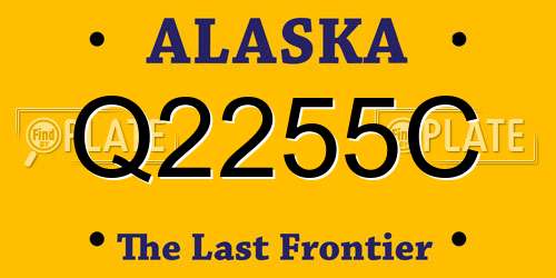 Q2255C Alaska License Plate