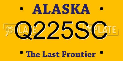 Q225SC Alaska License Plate