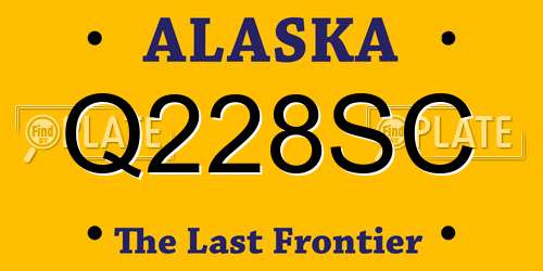 Q228SC Alaska License Plate