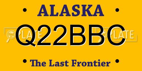 Q22BBC Alaska License Plate