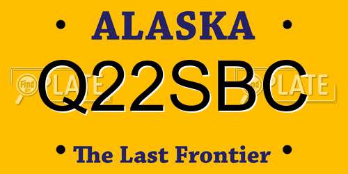 Q22SBC Alaska License Plate