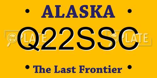 Q22SSC Alaska License Plate