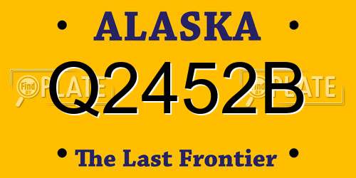 Q2452B Alaska License Plate