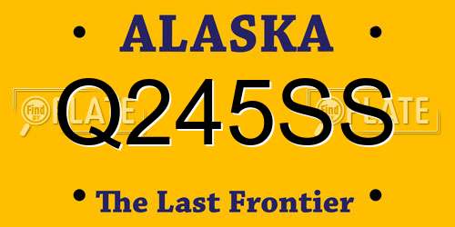 Q245SS Alaska License Plate