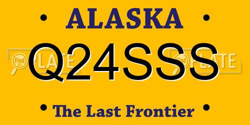 Q24SSS Alaska License Plate