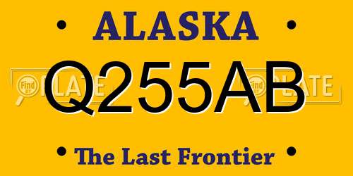 Q255AB Alaska License Plate