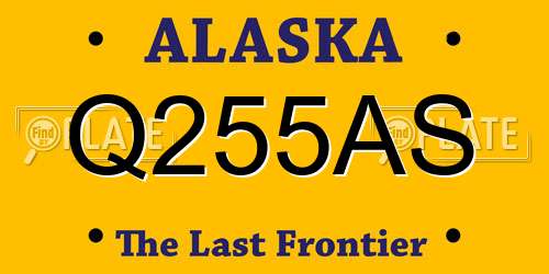 Q255AS Alaska License Plate