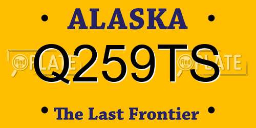 Q259TS Alaska License Plate