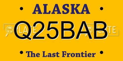 Q25BAB Alaska License Plate