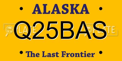 Q25BAS Alaska License Plate