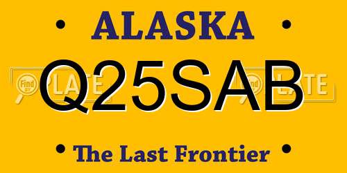 Q25SAB Alaska License Plate