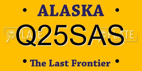 Q25SAS Alaska License Plate