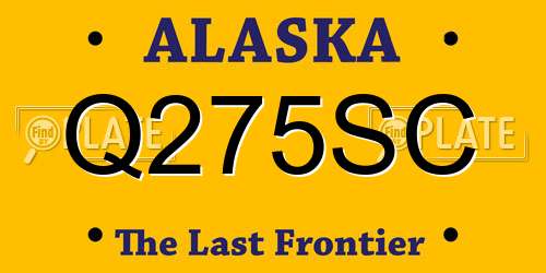 Q275SC Alaska License Plate