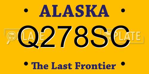 Q278SC Alaska License Plate