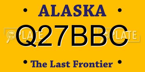 Q27BBC Alaska License Plate