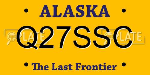 Q27SSC Alaska License Plate