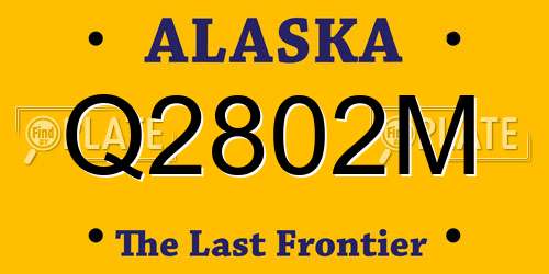 Q2802M Alaska License Plate